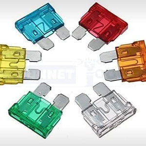 12p Pack Car Auto Standard Fuses 5, 10, 20, 25, 30 Amp Assorted Set Rectangular Blades