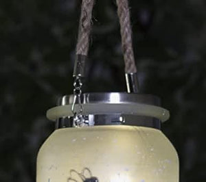 Solar Powered Hanging Fairy Lantern Frosted Glass