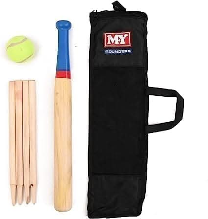 Deluxe 6 Piece Wooden Rounders Set & Carry Bag Outdoor Games