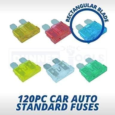 12p Pack Car Auto Standard Fuses 5, 10, 20, 25, 30 Amp Assorted Set Rectangular Blades