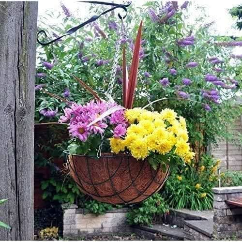 16" Green Metal Garden Indoor Outdoor Hanging Baskets