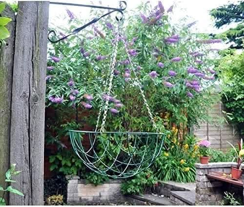 12" Green Metal Garden Indoor Outdoor Hanging Basket