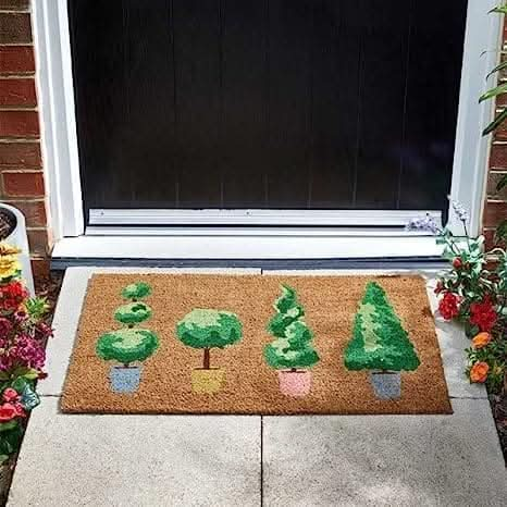 Decorative Decor Non Slip Doormat - Patio Pots