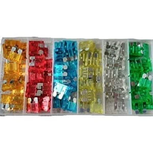 12p Pack Car Auto Standard Fuses 5, 10, 20, 25, 30 Amp Assorted Set Rectangular Blades