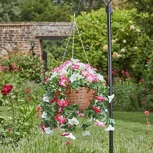 30cm Hanging Basket Artificial Flowers Garden Décor - Summer Bloom