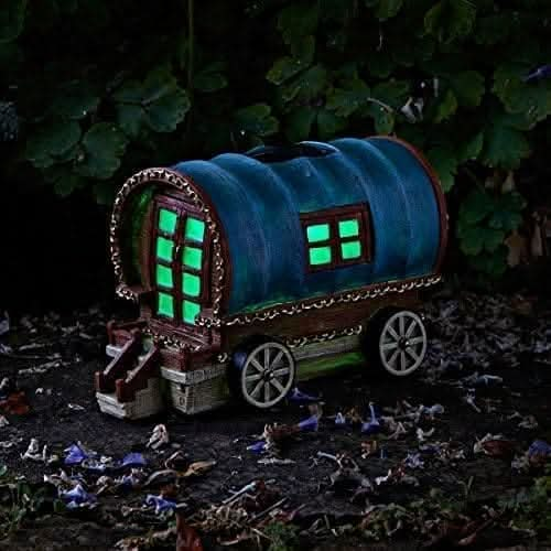 Decorative Solar Light Up LED Fairy Garden Ornament - Caravan