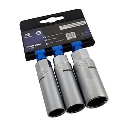 3/8" Spark Plug Socket Set Metric Thin Wall Walled Plug Socket 14 16 18mm Tools