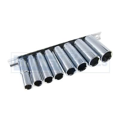 8pc 3/8" Drive Socket Set AF Imperial Chrome Vanadium 5/16''-3/4'' on Rail