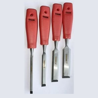 4pc Chisel Set Plastic Handle Precision Heat Treated Safety DIY Tool Equipment