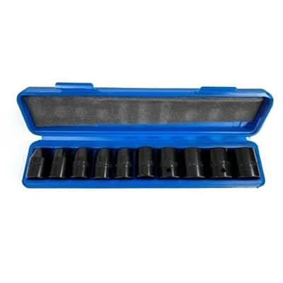 10Pc 1/2" Drive Impact Socket Set Metric Heavy Duty Hex Socket Tool Set 10-24mm