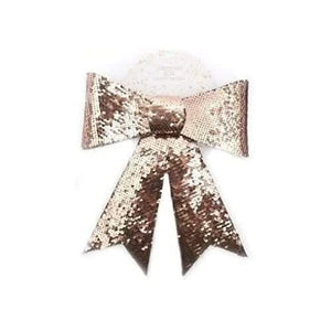 Large Christmas Rose Gold Sequinned Bow