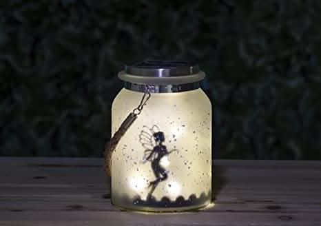 Solar Powered Hanging Fairy Lantern Frosted Glass