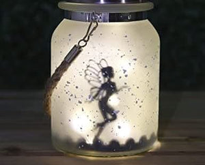 Solar Powered Hanging Fairy Lantern Frosted Glass