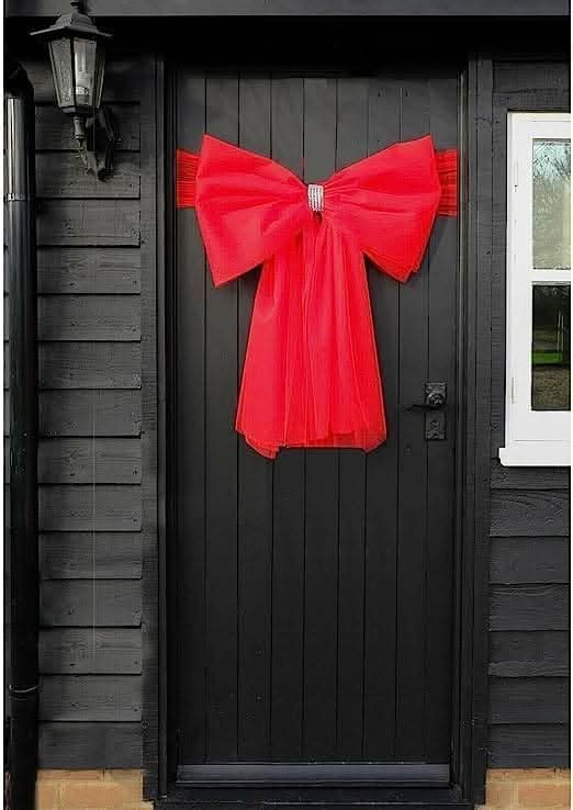 Christmas Red Diamante Door Bow Xmas Celebration Home Décor Bow