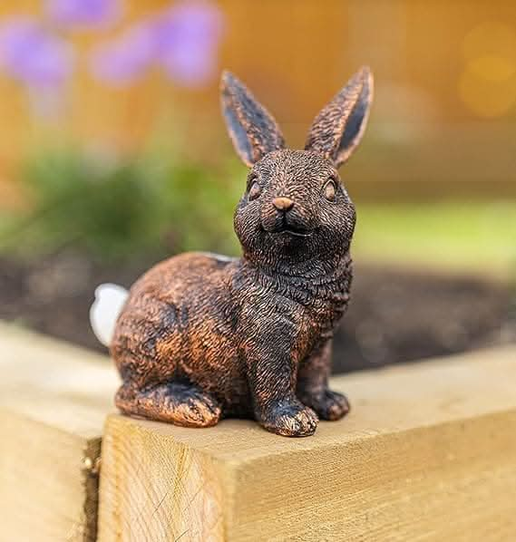 Rabbit with Solar Tail Garden Ornament