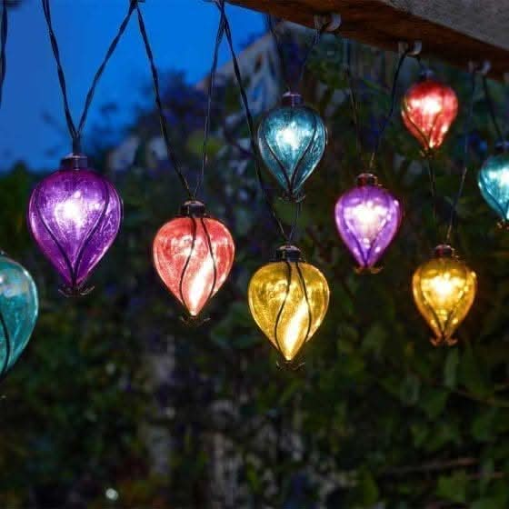 Balloon Rainbow Solar String Lights - Set of 10