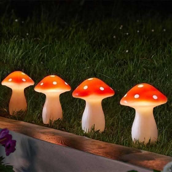 Fairy Mushroom Outdoor Stake Lights - Set of 4