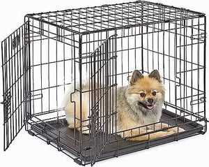 24" Double Door Dog Crate Foldable Pet Transportation