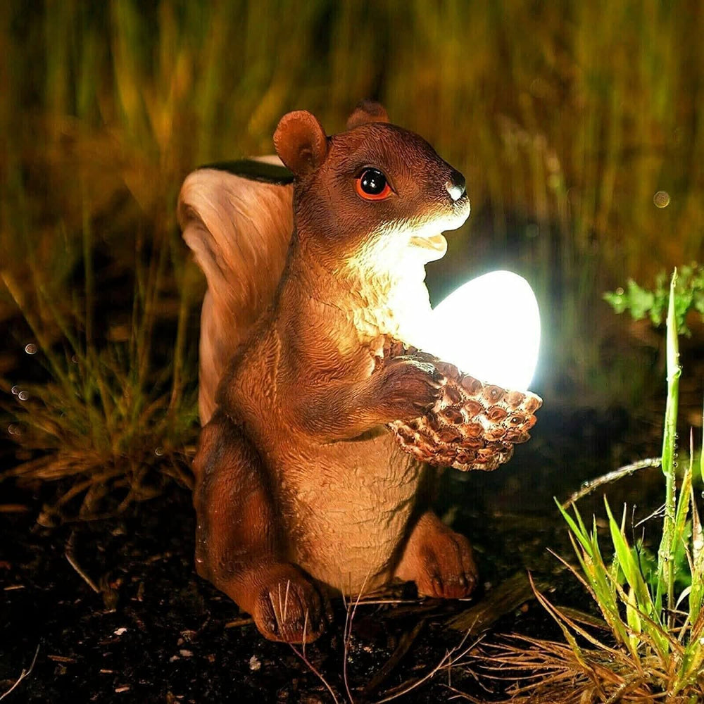 Novelty Solar Red Squirrel Garden Ornament