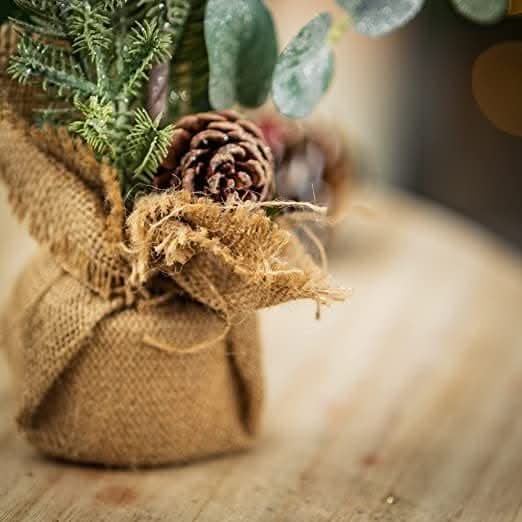 Large Rustic Artificial Decorative Plant in Burlap Sack