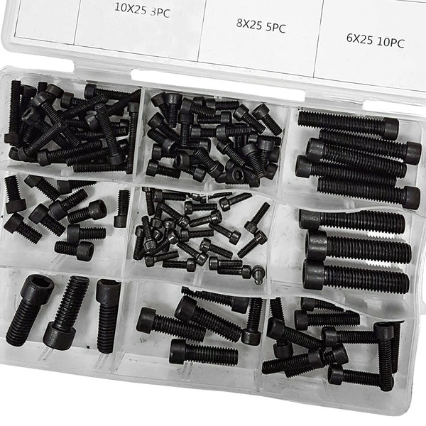 106 Piece Hex Cap Nuts Set M4 M5 M6 M8 M10 Bolt Assortment