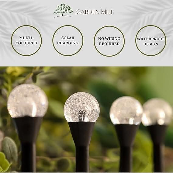 20pc Solar-Powered Garden Solar Lights with Bubble Effect