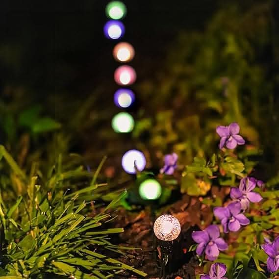 20 Solar Multicolored Bubble Pathway Garden Stake Lights Dual Function Walkway