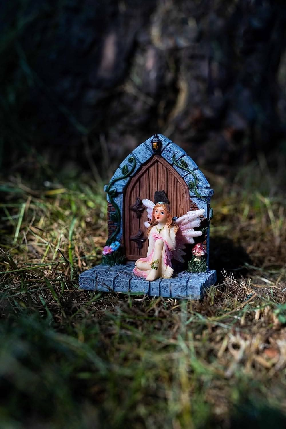 Enchanted Pink Fairy Door Garden Ornament