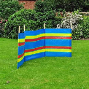 Heavy Duty Multicolour Garden Windbreaker - Windbreaker for Beach, Caravan Camping Shelter, Holiday, Sun Shade - Tall Wind Break for Privacy Screens