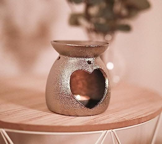 Marco Paul Christmas Silver Sparkle Heart Oil Burner Wax Warmer Wax Melt Holder