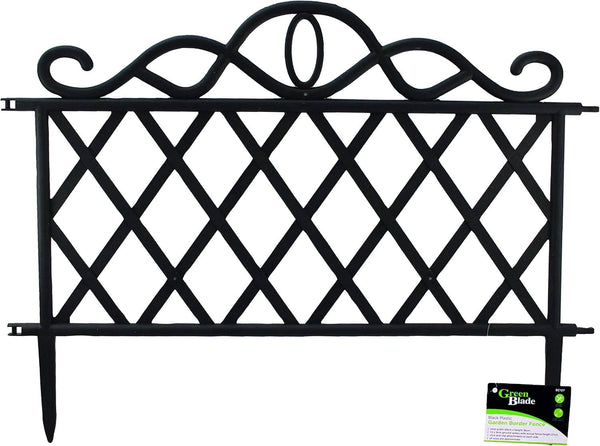 3x panels of Black plastic border fence