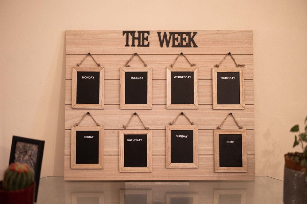 Decorative Rustic Weekly Organiser Memo Chalk Board