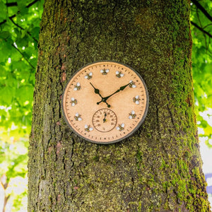 RESIN BEE CLOCK WITH THERMOMETER