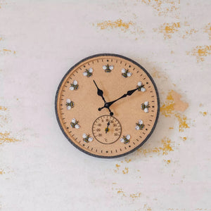 RESIN BEE CLOCK WITH THERMOMETER