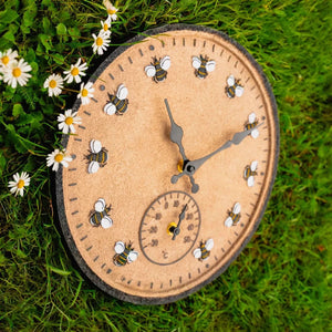 RESIN BEE CLOCK WITH THERMOMETER