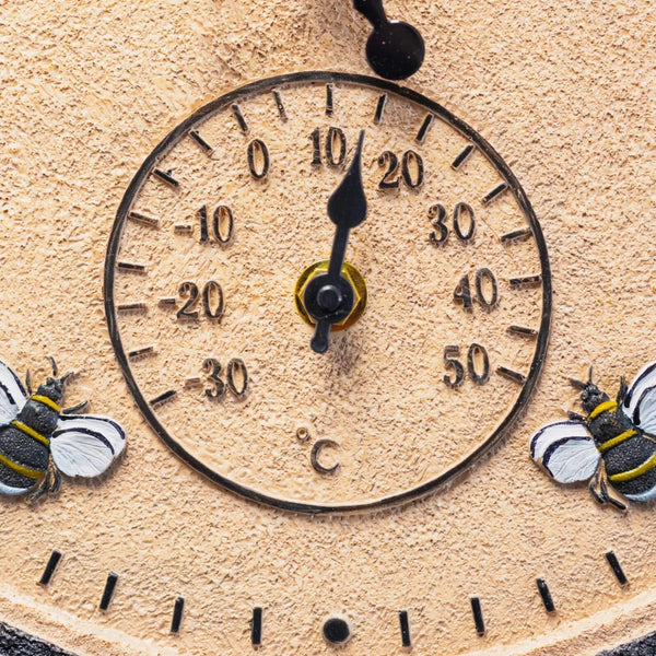 RESIN BEE CLOCK WITH THERMOMETER