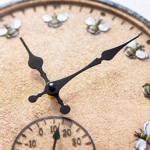 RESIN BEE CLOCK WITH THERMOMETER