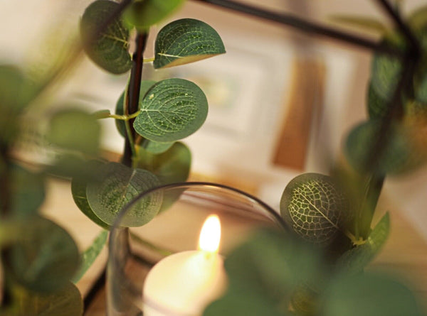 Votive Tealight Candle Holder Lantern - Eucalyptus