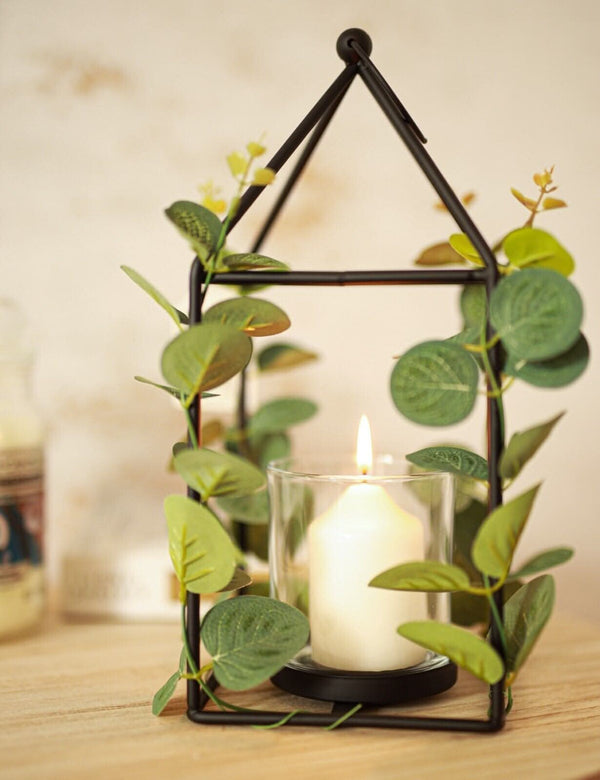 Votive Tealight Candle Holder Lantern - Eucalyptus