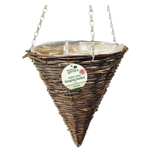 Dark-Rattan-Cone-Hanging-Basket-12-inch