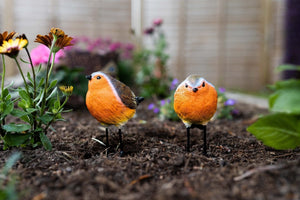 2pc Resin Robin Garden Ornaments