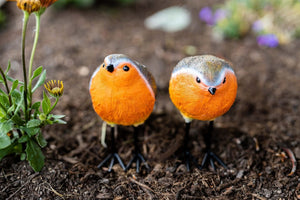 2pc Resin Robin Garden Ornaments