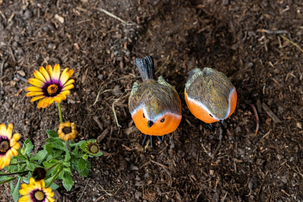 2pc Resin Robin Garden Ornaments