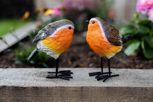 2pc Resin Robin Garden Ornaments