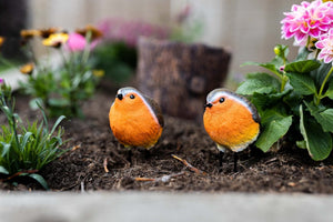 2pc Resin Robin Garden Ornaments