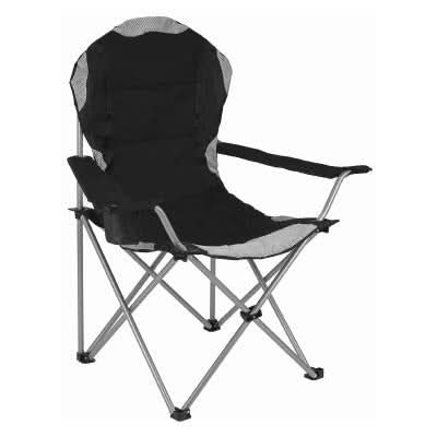 Padded High Back Canvas Chair - Black