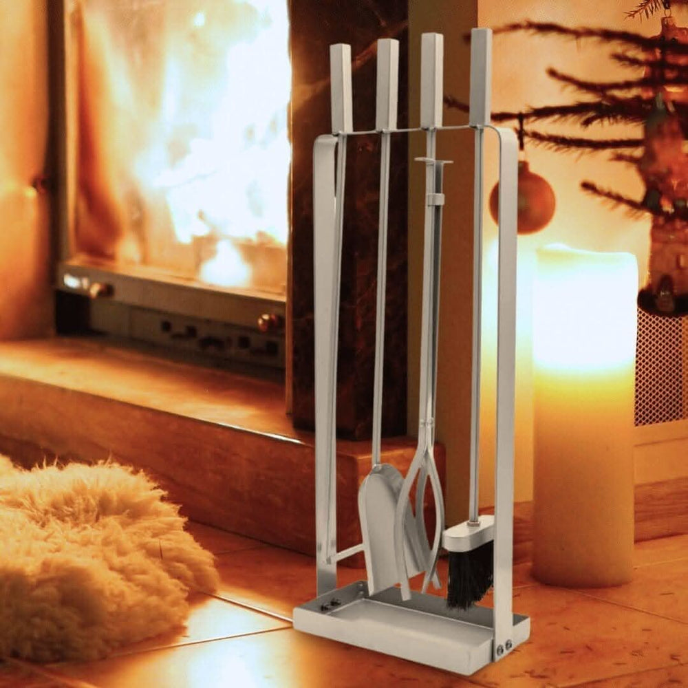 4pc Contemporary Fireside Tool Set