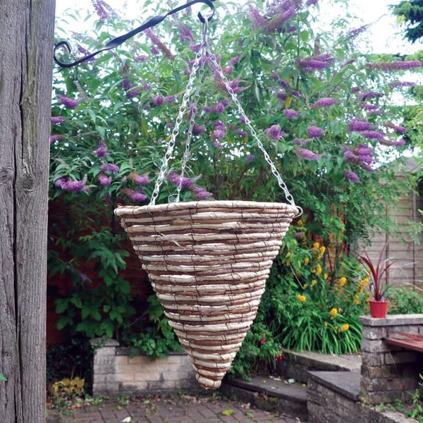 Rope Rattan Cone Hanging Basket