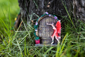 2x Miniature Sparkle Fairy Doors