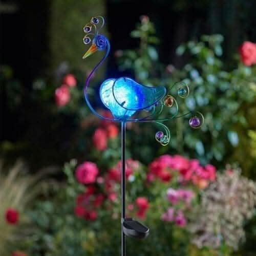 Large-Solar-Powered-LED-Garden-Novelty-Stake-Light-Peacock-2